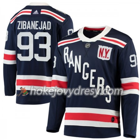 Pánské Hokejový Dres New York Rangers Mika Zibanejad 93 2018 Winter Classic Adidas Modrá Authentic